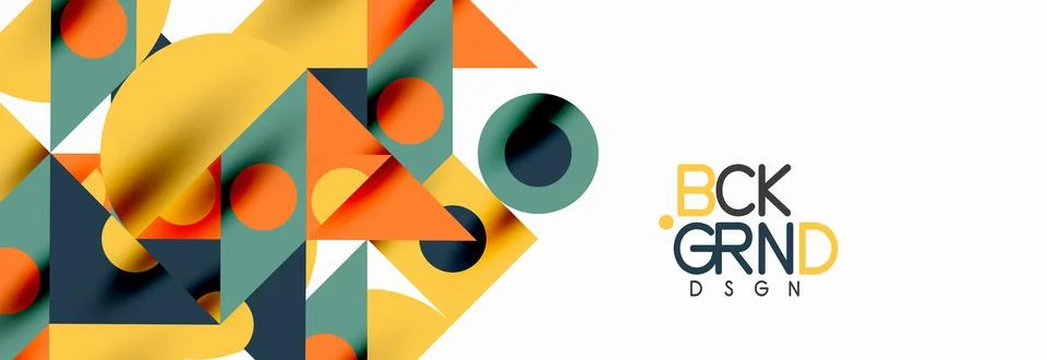 Trendy triangles lines, round elements and circles. Vector Illustration For イラスト素材