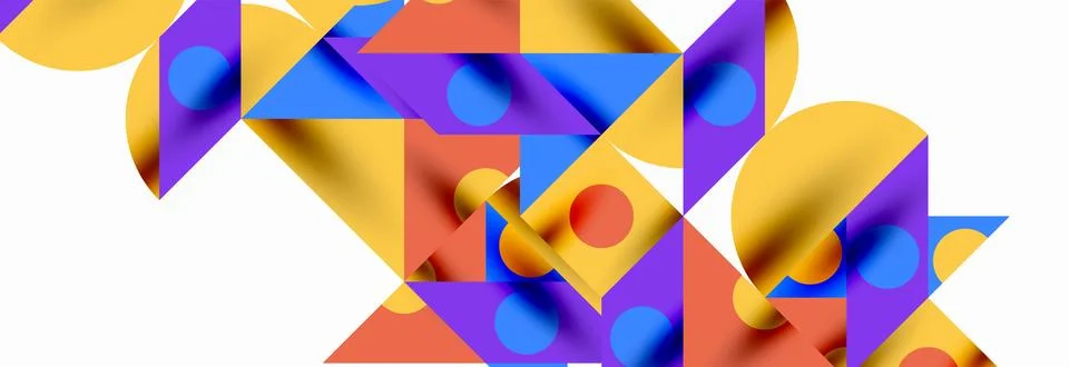 Trendy triangles lines, round elements and circles. Vector Illustration For Stockillustratie