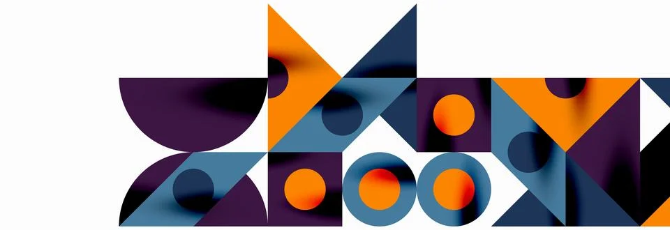 Trendy triangles lines, round elements and circles. Vector Illustration For Stockillustratie