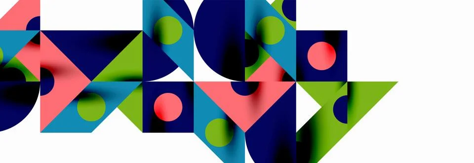 Trendy triangles lines, round elements and circles. Vector Illustration For 库存插图