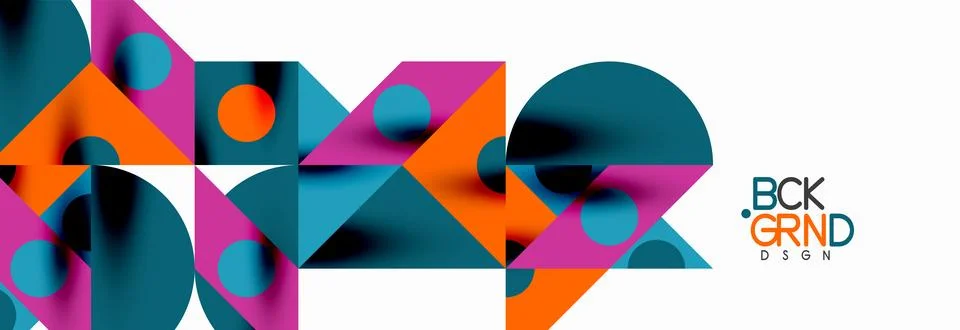 Trendy triangles lines, round elements and circles. Vector Illustration For Illustrazione stock