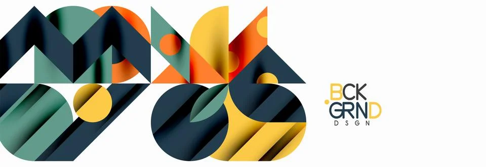 Trendy triangles lines, round elements and circles. Vector Illustration For Illustrazione stock