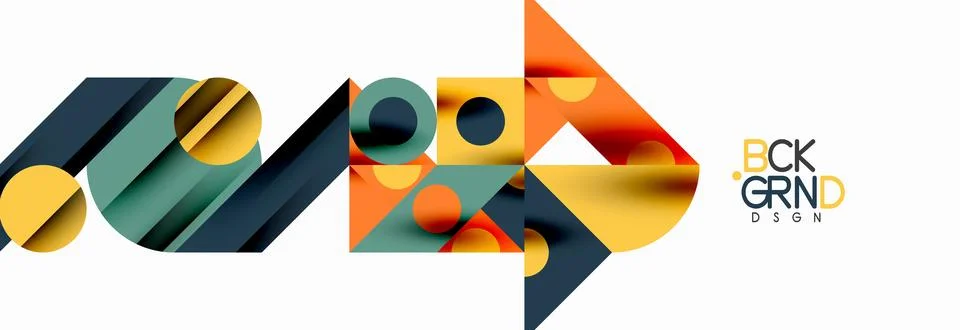 Trendy triangles lines, round elements and circles. Vector Illustration For Illustrazione stock