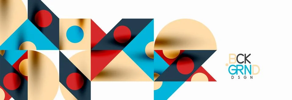 Trendy triangles lines, round elements and circles. Vector Illustration For Illustrazione stock