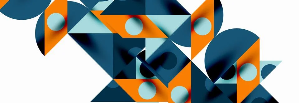 Trendy triangles lines, round elements and circles. Vector Illustration For Stockillustratie