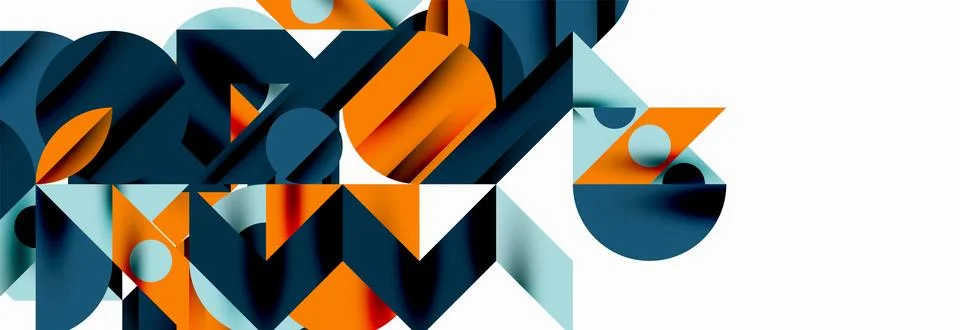 Trendy triangles lines, round elements and circles. Vector Illustration For イラスト素材