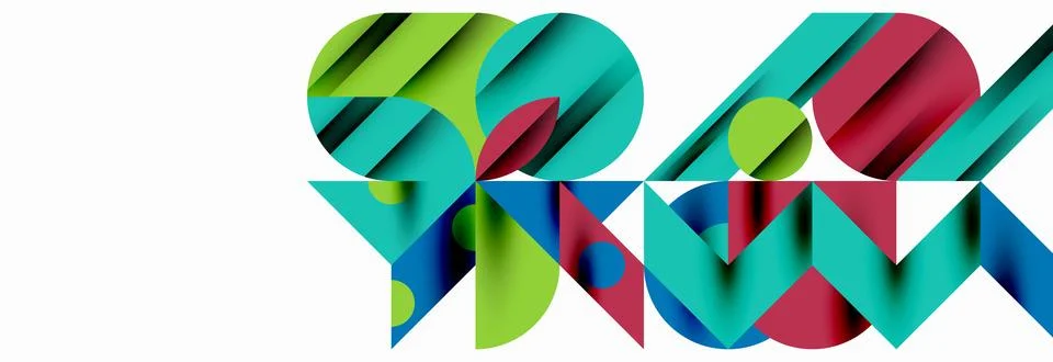 Trendy triangles lines, round elements and circles. Vector Illustration For Stock Illustration