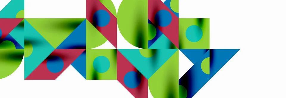 Trendy triangles lines, round elements and circles. Vector Illustration For Illustrazione stock