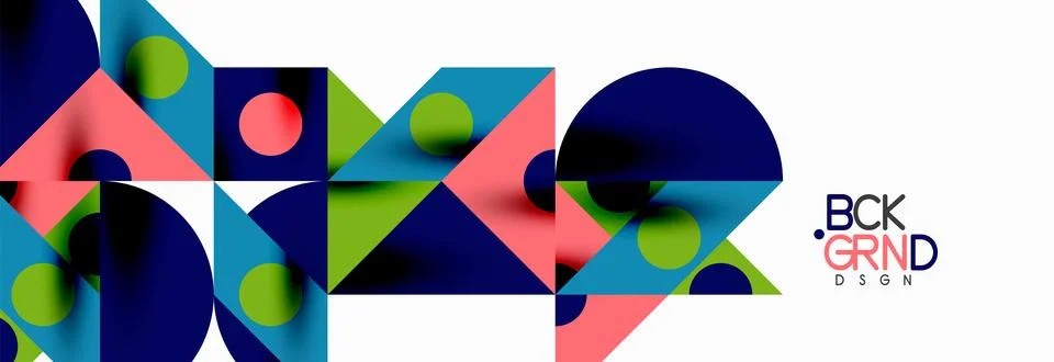 Trendy triangles lines, round elements and circles. Vector Illustration For Illustrazione stock