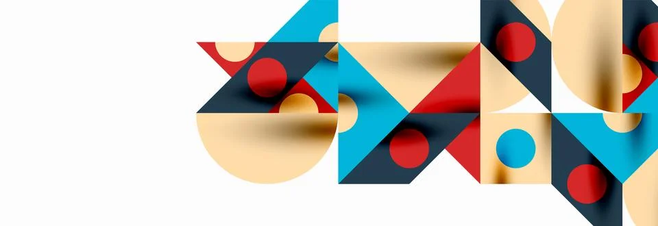 Trendy triangles lines, round elements and circles. Vector Illustration For Illustrazione stock