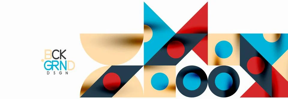 Trendy triangles lines, round elements and circles. Vector Illustration For Stockillustratie
