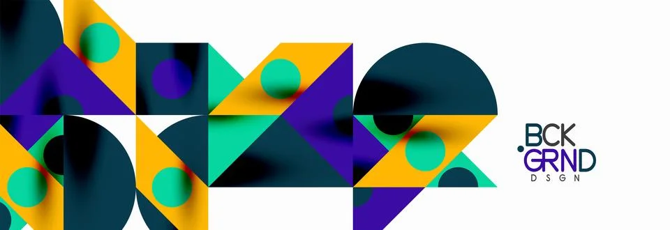 Trendy triangles lines, round elements and circles. Vector Illustration For Illustrazione stock