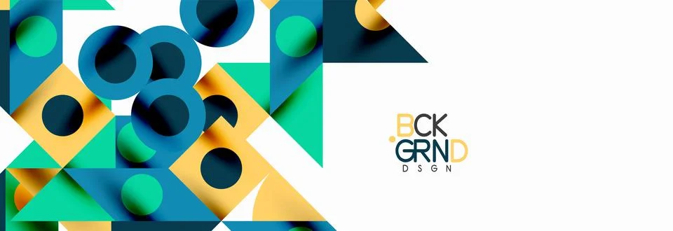 Trendy triangles lines, round elements and circles. Vector Illustration For Illustrazione stock
