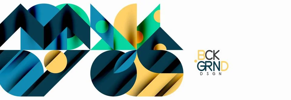 Trendy triangles lines, round elements and circles. Vector Illustration For Illustrazione stock