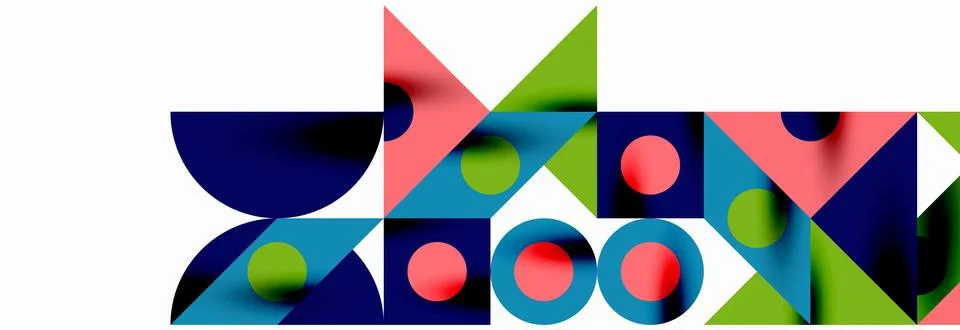 Trendy triangles lines, round elements and circles. Vector Illustration For イラスト素材