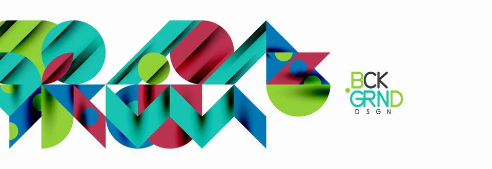 Trendy triangles lines, round elements and circles. Vector Illustration For Illustrazione stock