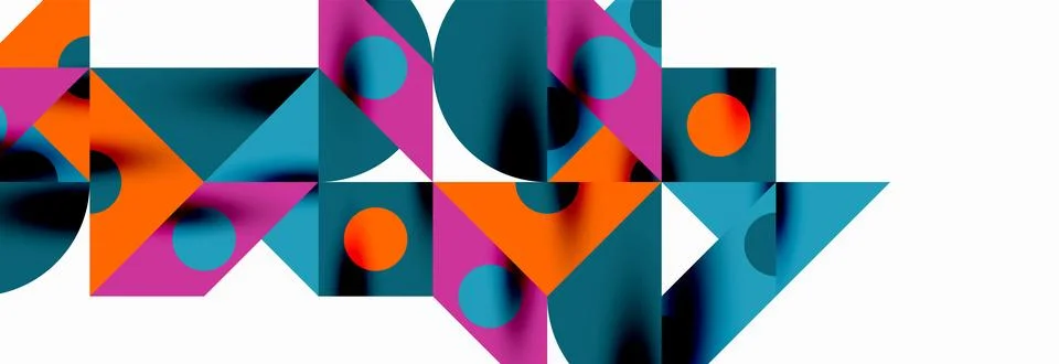 Trendy triangles lines, round elements and circles. Vector Illustration For Illustrazione stock