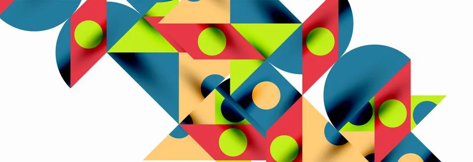 Trendy triangles lines, round elements and circles. Vector Illustration For Illustrazione stock