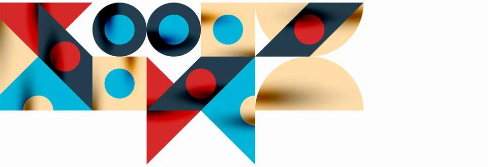 Trendy triangles lines, round elements and circles. Vector Illustration For Illustrazione stock