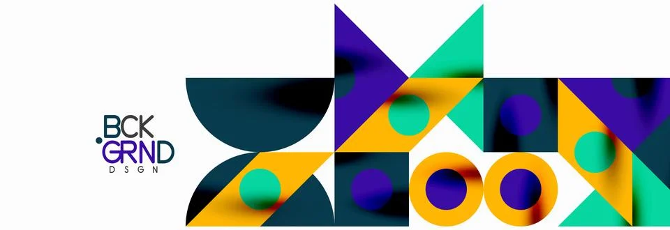 Trendy triangles lines, round elements and circles. Vector Illustration For Illustrazione stock