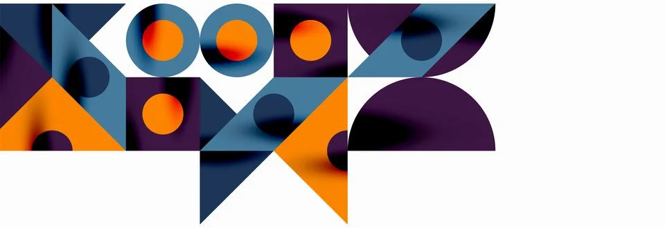 Trendy triangles lines, round elements and circles. Vector Illustration For Illustrazione stock