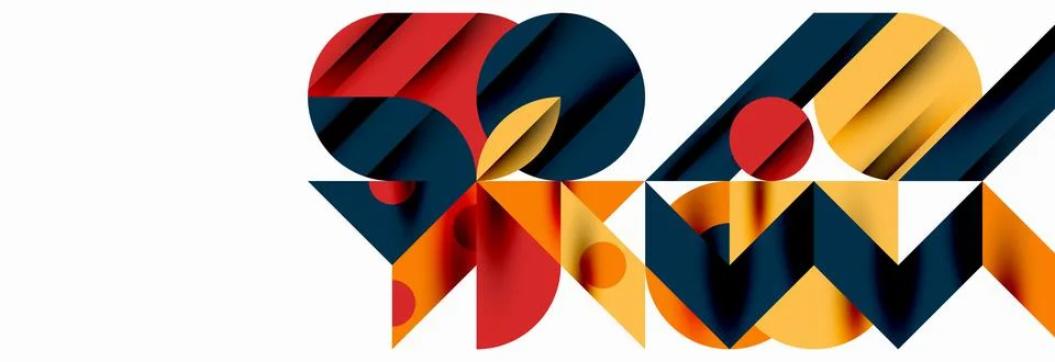 Trendy triangles lines, round elements and circles. Vector Illustration For Illustrazione stock