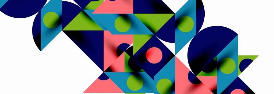 Trendy triangles lines, round elements and circles. Vector Illustration For Stock Illustration