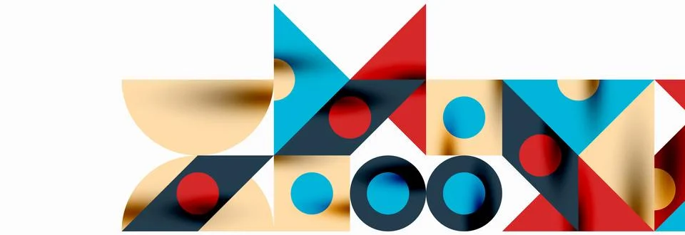Trendy triangles lines, round elements and circles. Vector Illustration For Illustrazione stock