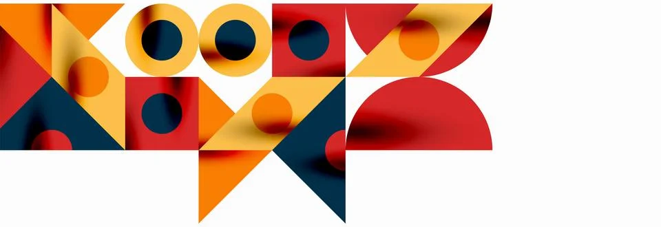 Trendy triangles lines, round elements and circles. Vector Illustration For イラスト素材