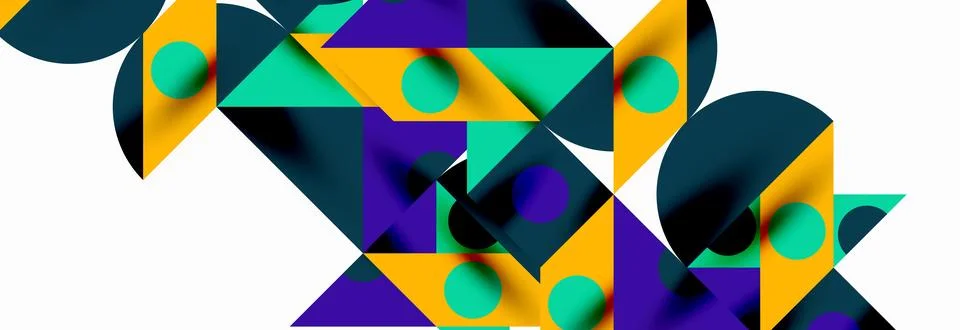 Trendy triangles lines, round elements and circles. Vector Illustration For.. Stock Illustration