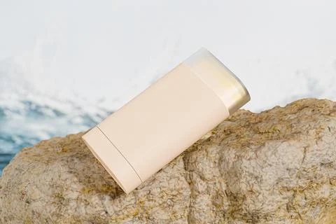 Trendy twist up Foundation Stick packaging mockup Stock Illustration