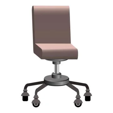 Trendy vector 3d isometric office modern computer chair with brown color 스톡 일러스트