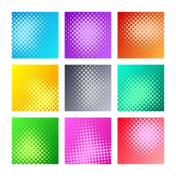 Trendy vector abstract halftone effect texture set Illustrazione stock