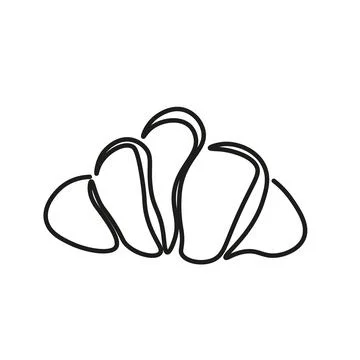 Trendy vector design for bakery or cafe. Illustration Croissant for packaging Illustrazione stock