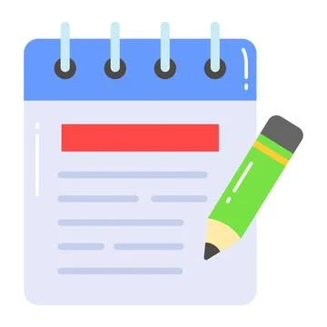Trendy vector design of notepad, writing pad concept Illustrazione stock