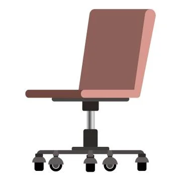 Trendy vector flat 3d office modern computer chair with pastel brown color 스톡 일러스트