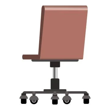 Trendy vector flat 3d office modern computer chair with pastel brown color Illustrazione stock