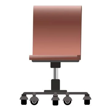 Trendy vector flat 3d office modern computer chair with pastel brown color Stock Illustration
