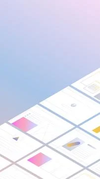 Trendy vector illustration with web pages and user interfaces. Vertical banner Stockillustratie