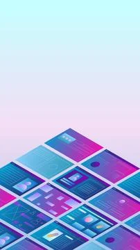 Trendy vector illustration with web pages and user interfaces. イラスト素材
