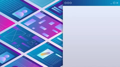 Trendy vector illustration with web pages and user interfaces. Stockillustratie