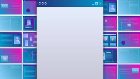 Trendy vector illustration with web pages and user interfaces. Stock Illustration