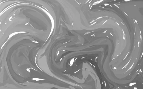 Trendy Vector Marbling Background in Grey Tones. Suminagashi Ink Stock Illustration
