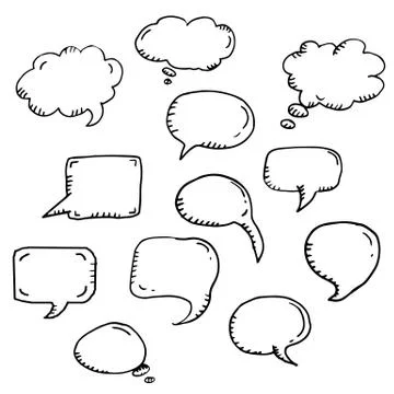 Trendy  vector message or chat icon or bubble Stock Illustration