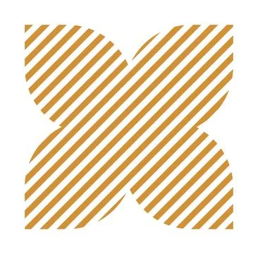 Trendy vector minimalist geometric basic lines flower element. Shape abstract Stock Illustration