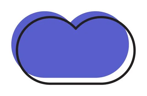 Trendy vector minimalist geometric line lilac color basic cloud element. Shape Stock Illustration