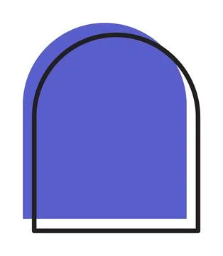 Trendy vector minimalist geometric line color basic arch element. Shape abstract Stock Illustration