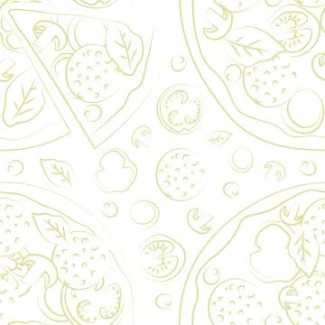 Trendy vector pizza pattern for pizzeria Illustrazione stock