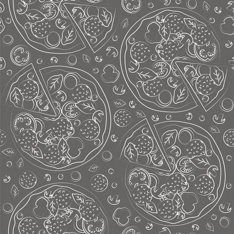 Trendy vector pizza pattern for pizzeria Stock Illustration