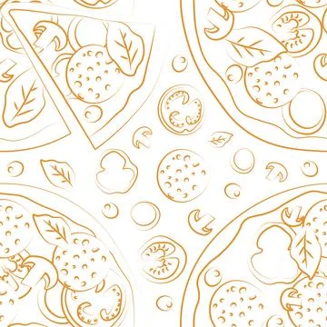 Trendy vector pizza pattern for pizzeria Illustrazione stock